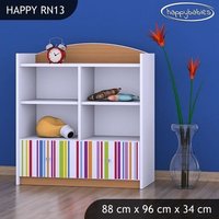 Dětský úložný regál PROUŽKY - TYP 13 - NÍZKÝ