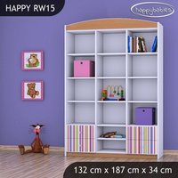 Dětský úložný regál PROUŽKY - TYP 15 - VYSOKÝ