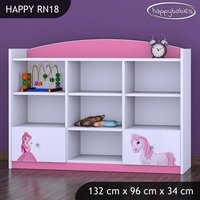 Dětský úložný regál PRINCEZNA A KONÍK - TYP 18 - NÍZKÝ
