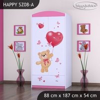 Dětská skříň MEDVÍDEK S BALONKY - TYP 8B