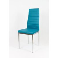Designová židle VERONA - tmavě tyrkysová/chrom - TYP A