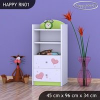 Dětský úložný regál MEDVÍDEK SE SRDÍČKEM - TYP 1 - NÍZKÝ