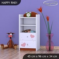 Dětský úložný regál MEDVÍDEK SE SRDÍČKEM - TYP 1 - NÍZKÝ