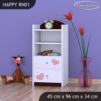 Dětský úložný regál MEDVÍDEK SE SRDÍČKEM - TYP 1 - NÍZKÝ