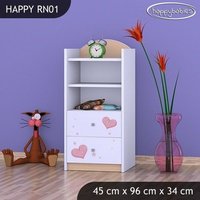 Dětský úložný regál MEDVÍDEK SE SRDÍČKEM - TYP 1 - NÍZKÝ