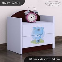 Dětský noční stolek MODRÝ MEDVÍDEK - TYP 1