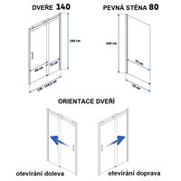 Sprchový kout MAXMAX Rea NIXON 140x80 cm