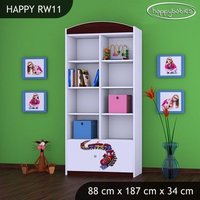 Dětský úložný regál MAŠINKA - TYP 11 - VYSOKÝ