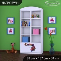 Dětský úložný regál MAŠINKA - TYP 11 - VYSOKÝ