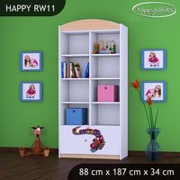 Dětský úložný regál MAŠINKA - TYP 11 - VYSOKÝ