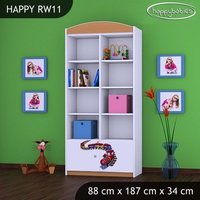 Dětský úložný regál MAŠINKA - TYP 11 - VYSOKÝ
