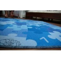 Dětský koberec PUZZLE modrý