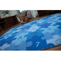 Dětský koberec PUZZLE modrý