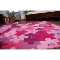 Dětský koberec PUZZLE růžový