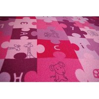 Dětský koberec PUZZLE růžový