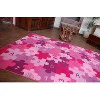 Dětský koberec PUZZLE růžový