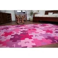 Dětský koberec PUZZLE růžový