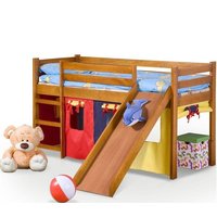 Vyvýšená dětská postel z masivu se skluzavkou 190x80cm - NELA 2 + matrace ZDARMA!