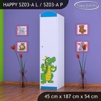 Dětská skříň ZELENÝ DRAK - TYP 3A