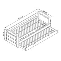 Dětská postel s výsuvným lůžkem 200x90cm NATÁLIE