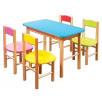 Dětský dřevěný stoleček z masivu - barevný