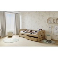 Dětská postel z MASIVU 200x90cm SE ŠUPLÍKY - M02 moření olše