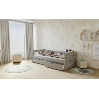 Dětská postel z MASIVU 180x80cm bez šuplíku - M02 šedá