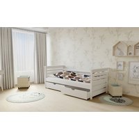 Dětská postel z MASIVU 200x90cm SE ŠUPLÍKY - M03 bílá