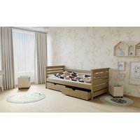 Dětská postel z MASIVU 180x80cm bez šuplíku - M03 moření dub