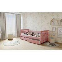 Dětská postel z MASIVU 180x80cm bez šuplíku - M03 růžová