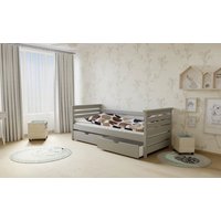 Dětská postel z MASIVU 180x80cm bez šuplíku - M03 šedá