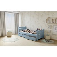 Dětská postel z MASIVU 180x80cm bez šuplíku - M04 modrá