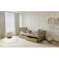 Dětská postel z MASIVU 180x80cm bez šuplíku - M04 moření dub