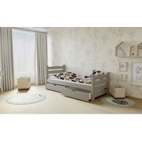 Dětská postel z MASIVU 180x80cm bez šuplíku - M04 šedá