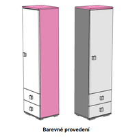 Šatní skříň - PINK TYP C - barevné provedení