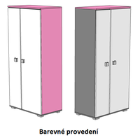 Šatní skříň - PINK TYP B - barevné provedení