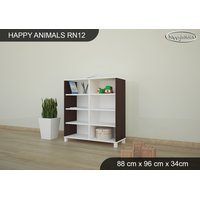 Dětský úložný regál - BÍLÝ - TYP 12 - NÍZKÝ