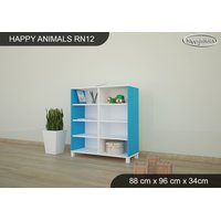 Dětský úložný regál - BÍLÝ - TYP 12 - NÍZKÝ