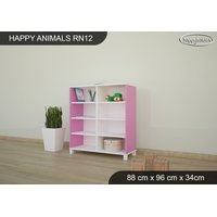 Dětský úložný regál - BÍLÝ - TYP 12 - NÍZKÝ