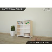 Dětský úložný regál - BÍLÝ - TYP 12 - NÍZKÝ