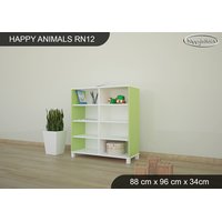 Dětský úložný regál - BÍLÝ - TYP 12 - NÍZKÝ