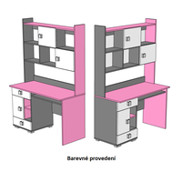 Psací stůl - PINK TYP B - barevné provedení