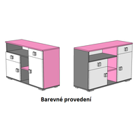 Komoda - PINK TYP B - barevné provedení