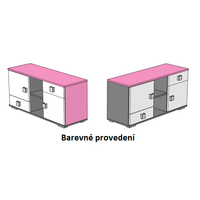 Komoda - PINK TYP C - barevné provedení