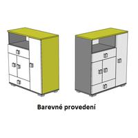 Komoda - GREEN TYP D - barevné provedení