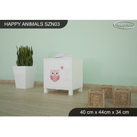 Dětský noční stolek RŮŽOVÁ SOVIČKA - TYP 3