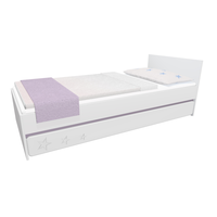 Dětská postel se šuplíkem - STARS 200x90 cm - fialová