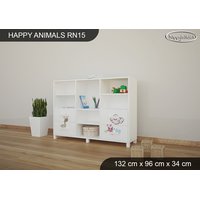 Dětský úložný regál - ZAMILOVANÉ ŽIRAFY - TYP 15 - NÍZKÝ