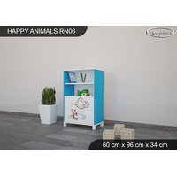 Dětský úložný regál - ZAMILOVANÉ ŽIRAFY - TYP 6 - NÍZKÝ