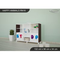 Dětský úložný regál - HAPPY - TYP 16 - NÍZKÝ